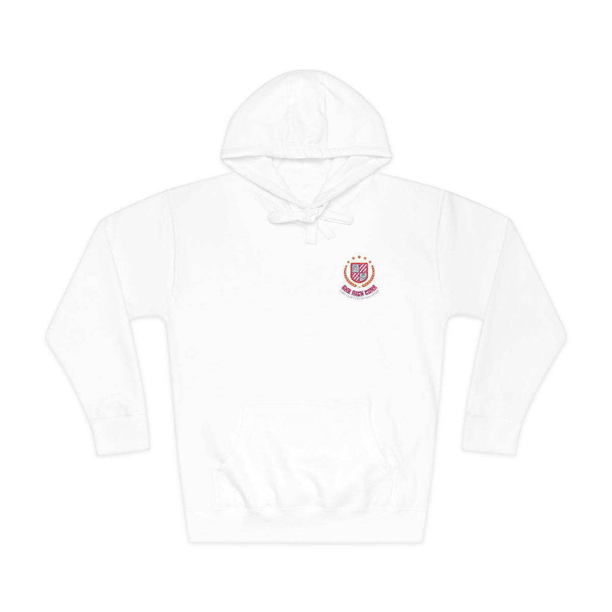 She Rich Core White Fleece Hoodie – $45
