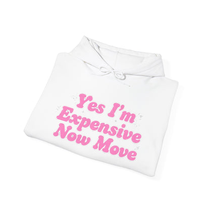 "Yes I’m Expensive Now Move" Pullover Hoodie – $45