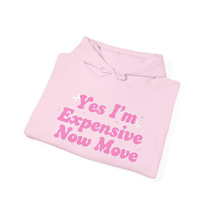 "Yes I’m Expensive Now Move" Pullover Hoodie – $45